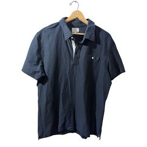 Jach’s Navy Blue Textured Polo Shirt Size XL